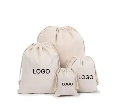 Recycled Linen Bag Cotton Drawstring Bag, Promotional Price Organic Small Muslin Jute Cotton Drawstring Bags
