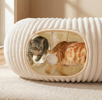 Tunnel pour chat pliable 2 en 1 avec 40 jouets interactifs pour chat, tube pour chat avec jouets pour chaton
