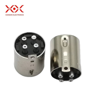 Prise mâle circulaire DIN 4P à coque métallique avec patte de fixation et borne à souder pour câble de contrôle de lit de massage et de fitness