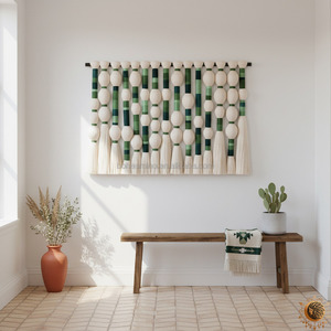 Tapiz Artesanal Hecho a Mano, Bola de Macramé, Burbuja de Macramé, Arte de Pared, Decoración de Pared para Sala de Estar, Decoraciones de Pared para el Hogar de Lujo - Product Image 2