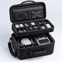 Étui de transport pour drone en EVA noir grande capacité, coque rigide antichoc, organisateur de rangement, insert en mousse réglable, sangle de poignée