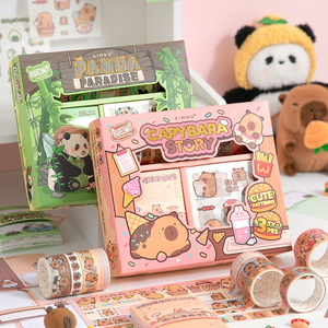 Set di Nastri Adesivi e Blocchetti per Appunti Simno a Tema Animali Cartoon, 120 Pezzi, Kit di Cancelleria con Adorabili Gattini, Adesivi e Blocchetti per Diari - Product Image 3