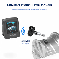 Kit de capteurs internes TPMS 4 roues avec moniteur adhésif IP67 ABS -40 ℃ - 125 ℃ Écran TFT de la marque Malide, garantie de 13 mois pour toutes les voitures