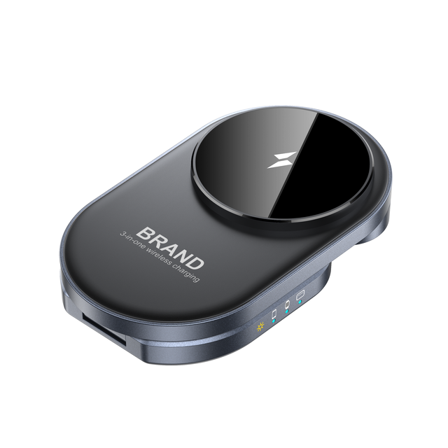 3-in-1 Magnetic Wireless Charging Station 15 W Fast Charger for Phone, Watch & Earphones with Adjustable Stand