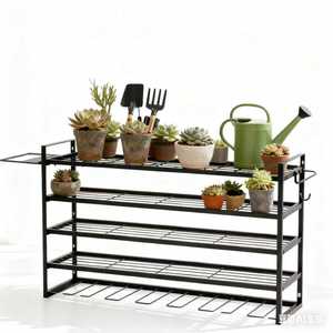 Utility Racks <b>Tool</b> <b>Storage</b> Rack 3 Floors Standing Type Black Multi-purpose Portable Moisture-proof - Product Image 1