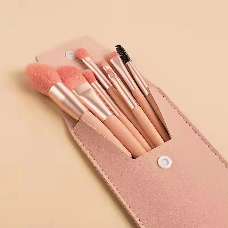 Mini set di pennelli per trucco portatile arrossire sopracciglia da viaggio con borsa