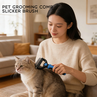 Outil de toilettage pour animaux de compagnie Brosse à démêler double face pour enlever les poils et le sous-poil pour chiens et chats