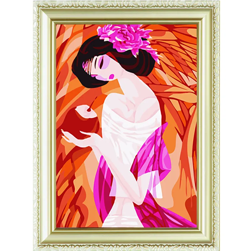 Bellezza romantica 40*50 fai da te pittura con numeri kit su misura decorazione parete pittura a olio