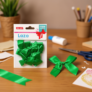 Fiocchi in nastro verde ILAN Lazo da 20 mm per artigianato e decorazioni - Product Image 2