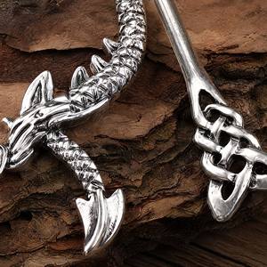 Épingle à Cheveux Viking Dragon Nœud Celtique Vintage Alliage Accessoire Cheveux Cadeau Femme - Product Image 5