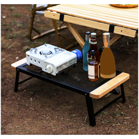 Table pliante moderne en fer et bois pour l'extérieur, portable, camping, voyage, barbecue, salon