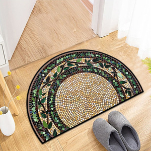 Tapis de sol lavable en carrelage semi-rond moderne de style américain transfrontalier tapis de <span class=keywords><strong>porte</strong></span> <span class=keywords><strong>d</strong></span>'<span class=keywords><strong>entrée</strong></span> de maison imprimé <span class=keywords><strong>d</strong></span>écoratif antidérapant Temu - Product Image 5