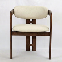 Chaises en bois d'occasion de qualité supérieure, design personnalisé, pour restaurant, ensemble de salle à manger durable, 4 chaises carrées en bois
