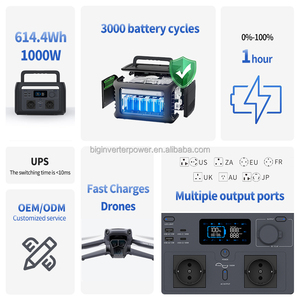 Estación de Energía Portátil Inteligente de 1000W 600Wh con Doble Salida de CA (EE. UU.) 110V, Control por WiFi y APP, Batería Expandible - Product Image 3