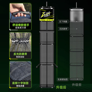 JUQIWANG Square Fishing Basket Thickened Mesh Quick Dry Freshwater Fishing Gear - Product Image 2