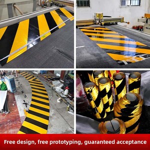 Film réfléchissant double couleur sergé jaune et noir pour marquage <span class=keywords><strong>de</strong></span> façade et garde-corps <span class=keywords><strong>de</strong></span> tunnel, base en aluminium - Product Image 3