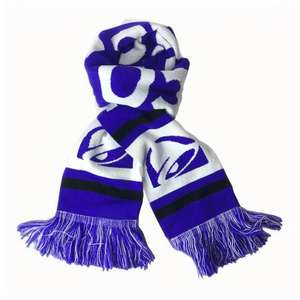 Alta calidad precio <span class=keywords><strong>de</strong></span> fábrica barato al por mayor personalizado equipo <span class=keywords><strong>de</strong></span> deporte ventilador <span class=keywords><strong>de</strong></span> fútbol bufanda doble cara Jacquard borla bufanda con logotipo - Product Image 4