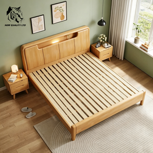 Cama de almacenamiento de madera de tamaño completo, nueva moda, muebles de dormitorio, con logotipo personalizado, precio más bajo, gran stock, envío inmediato, suministro de China - Product Image 3