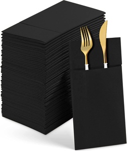 Fabrikpreis OEM Bedruckte Schwarze und Rosa Tischservietten aus Frischfaserpapier für Hochzeiten und Abendessen - Product Image 1