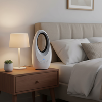 Ventilateur électrique sans pales moderne, économe en énergie et silencieux, avec télécommande LED 7 couleurs, oscillant et minuterie, idéal pour bureaux, chambres et hôtels
