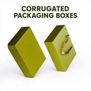 Cajas de Embalaje Corrugadas FX con Asa, Caja Rígida para Regalos y Manualidades, Color Verde - Product Image 1