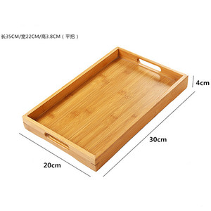 Hiện Đại Tự Nhiên Hình Chữ Nhật Tre Thực Phẩm Bằng Gỗ Phục Vụ Khay Thiết Lập Với Xử Lý Duy Nhất Tier Cho Nhà Bếp Bộ Đồ Ăn Lưu Trữ-Bán Buôn - Product Image 2