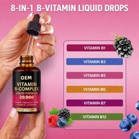 Gouttes liquides énergisantes haute puissance 8 en 1, faciles à prendre, complexe de vitamines B, fabricant OEM