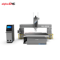 Machine de fraisage CNC à 5 axes Alpha avec commande DSP et moteur servo, machine de fraisage CNC à 5 axes pour le bois, le MDF, la mousse, la sculpture 3D