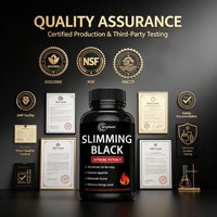 Cápsulas Adelgazantes Negras de Potencia Extrema de Marca Privada, Fábrica OEM, 120 Unidades, Quemador de Grasa y Suplemento Detox