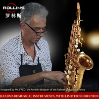 Manufacturer Wholesale Retail Popular Grade Curved Gold Lacquer by Electrophoresis Coating A1Bb Soprano Saxophone