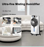 Ventilateur solaire avec panneau solaire, ventilateur rechargeable à brume d'eau avec lumière LED et télécommande, ventilateur rechargeable pour la maison