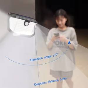 Luci solari 178 esterno LED 3 modalità di lavoro 270 ampio angolo Wireless IP65 impermeabile a parete solare luce bianca fredda - Product Image 4