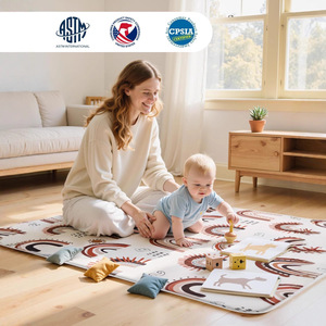 Alfombra de juego personalizada para bebés de 47x47 pulgadas, impermeable, gruesa, antideslizante, para uso doméstico, de 0 a 24 meses, unisex. - Product Image 2