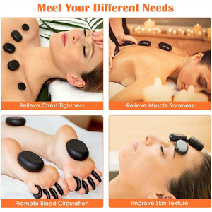 Juego de 30 Piedras Volcánicas de Basalto para SPA, Caja de Calentamiento, Temperatura Constante Automática, Piedras Calientes para Rostro y Espalda - Product Image 4