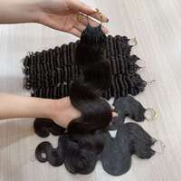 Extensions de cheveux humains au crochet de haute qualité, effet plume, avec anneaux de crochet, sans trame, cheveux brésiliens Remy bruts, fournisseur