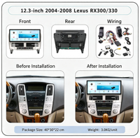 Écran radio Android 12,3 pouces Lecteur multimédia sans fil CarPlay Android Auto pour Lexus RX300 RX330 2004-2008