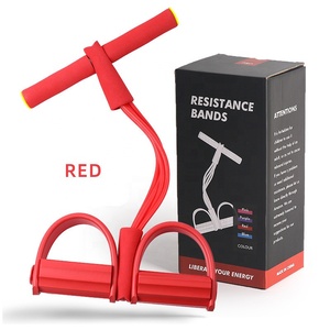 4 tubes de fitness avec poignées, cordes de traction pour entraînement physique, bande de résistance, exercices de yoga, exercices sportifs, tubes en TPE, appareil d'exercice à pédales - Product Image 4