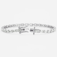 Bracelet chaîne tennis tendance TELULA pour femme en or massif 14 carats avec diamant ovale de laboratoire certifié IGI couleur D blanc