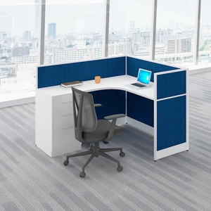 Modern Acoustic Modular Office Workstation 4-10 Person Capacity <b>Solid</b> <b>Wood</b> <b>Desk</b> Furniture with Extendable Cubicle Partition - Product Image 4