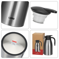 Carafe isotherme à double paroi en acier inoxydable de 2000 ml pour café et thé, idéale pour la maison et les réceptions