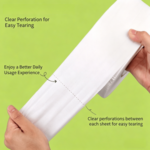 Nouvelle Arrivée Papier Toilette Jetable Antibactérien Doux Écologique Lavable en Toilette Gaufré Sans Peluches Rouleau Jumbo - Product Image 6