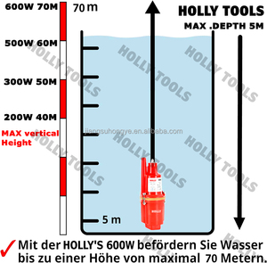 Pompe vibrante à membrane submersible 110V 220V 300W 1100LPH 300GPH 0.4HP haute pression 50m boîtier en acier moulé pompe de puits profond - Product Image 4
