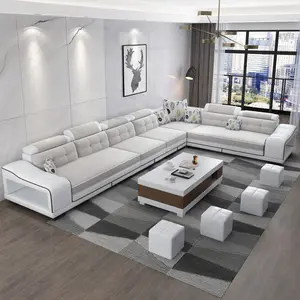 Modern 7 Seater Living Room Sets Sofas Bedroom Furniture Dining Table Set Bed Fabric Designs Furniture U Shaped Sectional Pink