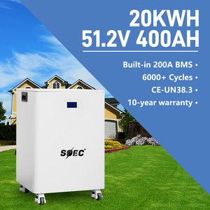 Batería de Litio SOEC 400Ah 51.2V 20kWh LiFePO4, Gabinete de Almacenamiento Residencial, BMS Inteligente de 200A, 6000 Ciclos, Paquete de Energía de Respaldo para Hogar con Energía Solar - Product Image 5