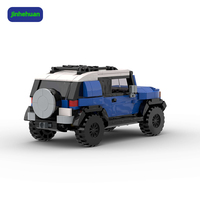 Jouets de construction créatifs, modèles miniatures en ABS assemblés, voitures SUV bleues, briques MOC, voitures ORV pour garçons, ensembles de blocs de construction