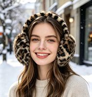 Cache-oreilles en peluche à motif léopard coréen pour l'hiver - Coupe-vent