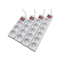 Multiprise électrique E-SUN avec interrupteur, câble et prises multiples