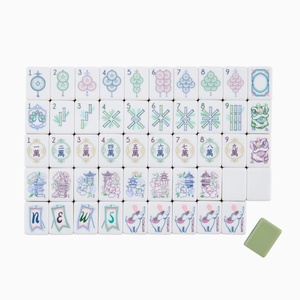 Juego de Mahjong de Alta Gama con Fichas Acrílicas de 4 Capas Color Verde Celadón, Diseño Nacional con Impresión a Color e Ilustraciones - Product Image 5