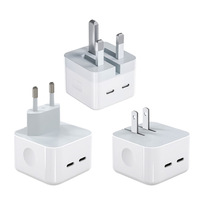 Adaptateur secteur double Type-C, échantillon gratuit, personnalisé, PD25w 35w pour chargeur rapide Apple pour iPhone 14/15/16/17/18, téléphone portable, Royaume-Uni
