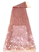 Dernier haut de gamme rose rose écailles de poisson 12mm paillettes broderie mariée mariage haute robe paillettes tissus